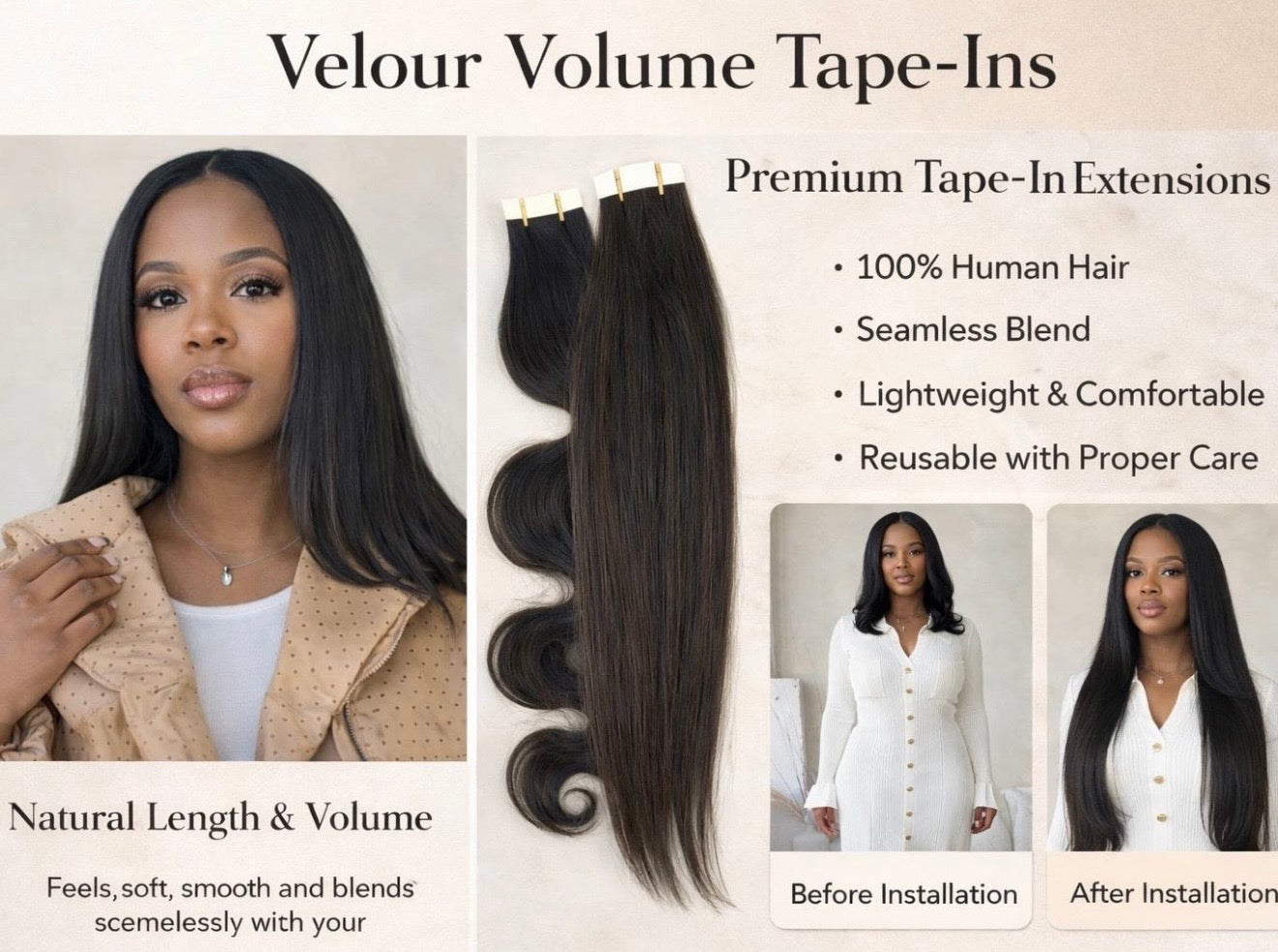 Velour Volume Tape-In Extensions
